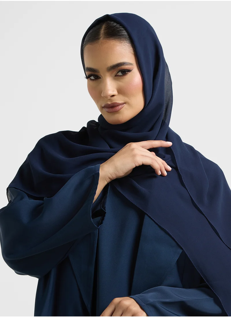 Khizana Pleated Abaya With Inner Dress & Sheila