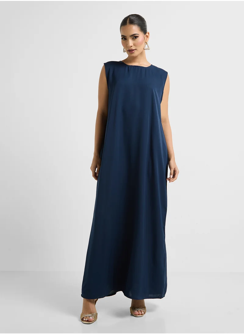 Khizana Pleated Abaya With Inner Dress & Sheila