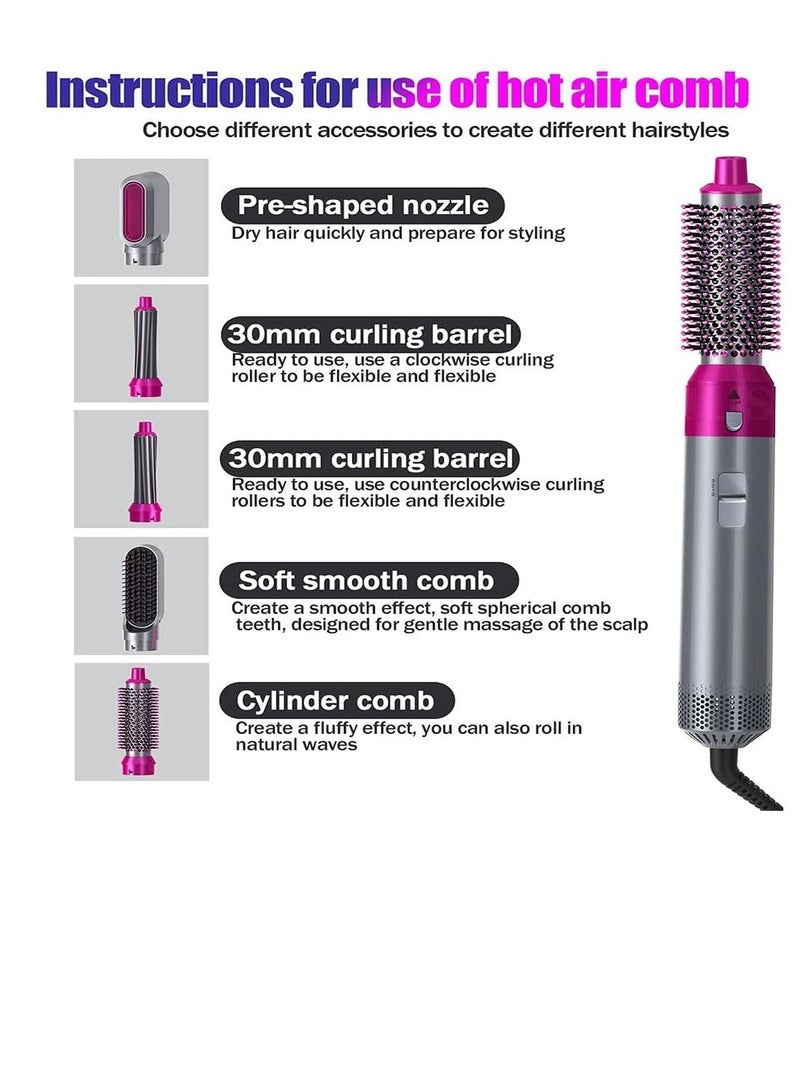 5 in 1 Hair Dryer Brush with Hair Volumizer,Hot Air Brush,Scalp Massager,Curler and Straightener for Women Hair Styling - Image 3