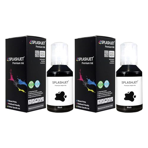 Splashjet 005 Compatible Refill Ink for Epson M1100, M1120, M1140, M1170, M1180, M2140, M2170, M3140, M3170, M3180 Printer - Ink Bottle for Epson 005 Ink Code (120gm x 2 Black Ink) Bottle - 502721 - Image 1