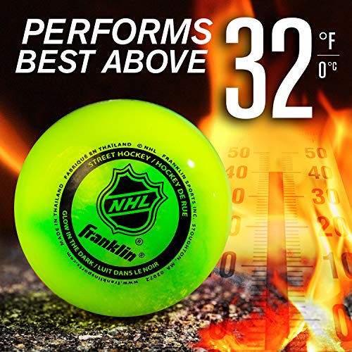 Franklin Sports Street Hockey Ball - Glow in The Dark - NHL - Image 3