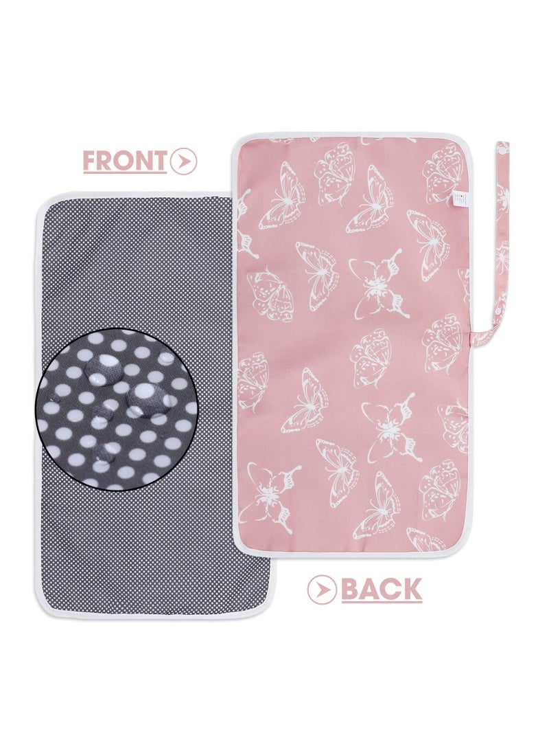Y&D Portable Baby Changing Pad, Waterproof Foldable Travel Mat for Toddlers, Baby, Newborns (Sweet Pink Butterfly)  - Image 4