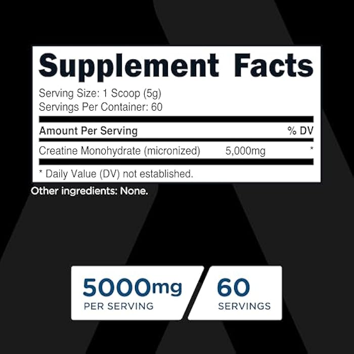 TransformHQ Creatine Monohydrate Powder (60 Servings) Unflavored - 5000mg Per Serving - Image 2