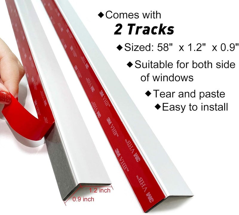 Keego حواجز الضوء من PVC 100% لحجب الضوء للنوافذ والستائر - حجب الضوء على جوانب الستائر المعتمة مثالي لغرفة النوم وحضانة الأطفال، شرائط حجب الضوء (رمادي فضي، 58.5 بوصة، 2 قطعة) - Image 5