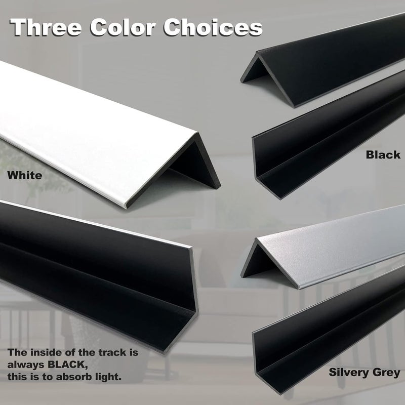 Keego حواجز الضوء من PVC 100% لحجب الضوء للنوافذ والستائر - حجب الضوء على جوانب الستائر المعتمة مثالي لغرفة النوم وحضانة الأطفال، شرائط حجب الضوء (رمادي فضي، 58.5 بوصة، 2 قطعة) - Image 3