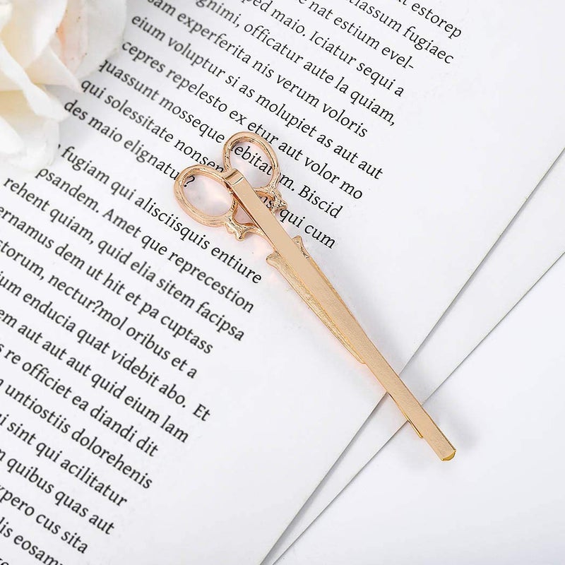 Fdesigner Leiothrix Hot Alloy Golden Scissor Hair Clips for Women and Girls Apply to Any Occasion (Two PCS in One Package) - Image 3