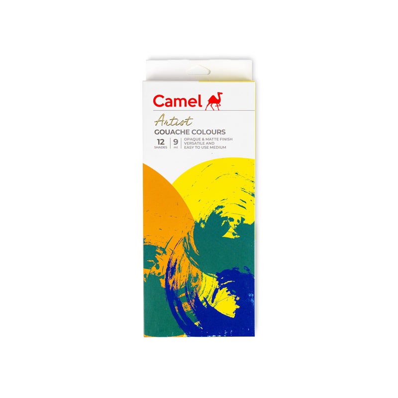 Camel Artist Gouache Colours Assorted Pack of 12 Shades, 9ml Each - Image 3