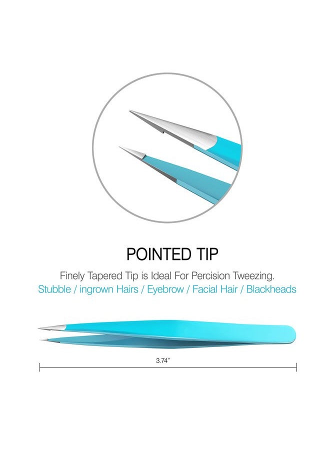 BLINKEEN - Tweezers for Ingrown Hair by Blinkeen - Best Stainless Steel Professional Pointed Blackhead Remover – Precision Eyebrow Hair,Facial Hair, Splinter & Tick Removal Tweezer - Image 1
