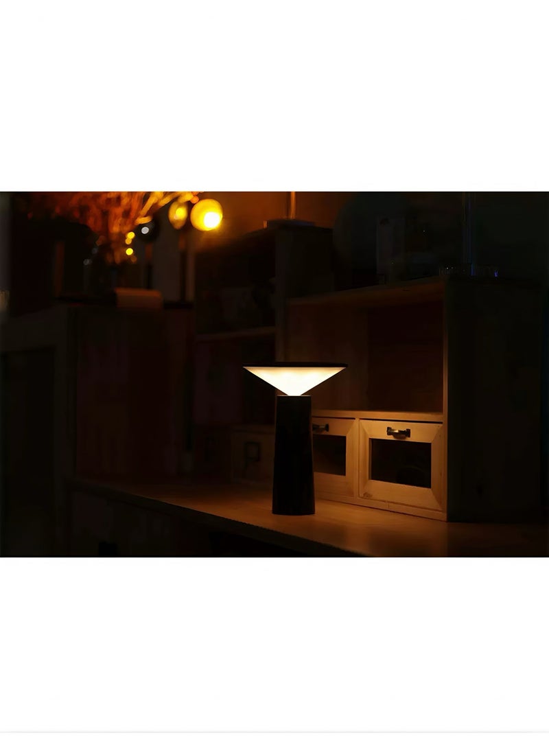 LED Bedroom Desk Lamp - Eye-Caring Bedside Lamp with USB Charging Black - Image 4
