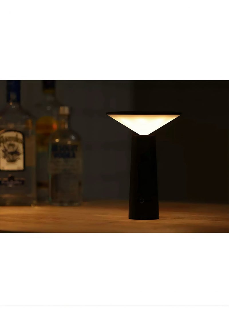 LED Bedroom Desk Lamp - Eye-Caring Bedside Lamp with USB Charging Black - Image 3