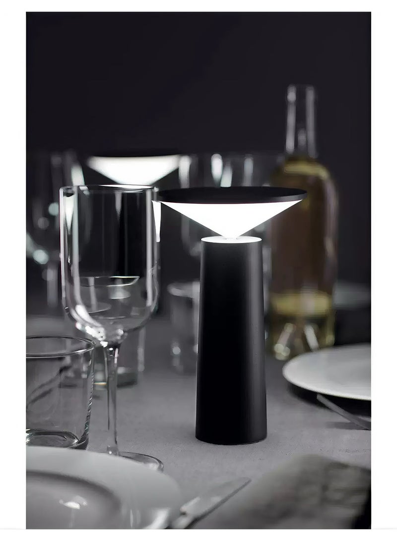 LED Bedroom Desk Lamp - Eye-Caring Bedside Lamp with USB Charging Black - Image 1