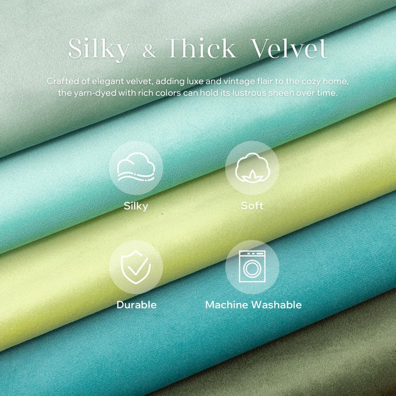 Phantoscope Pack of 2 Velvet Decorative Throw Decorative Pillow Cover Soft Solid Square Cushion Case for Couch Light Turquoise 12 x 20 inches 30 x 50 cm - Image 3