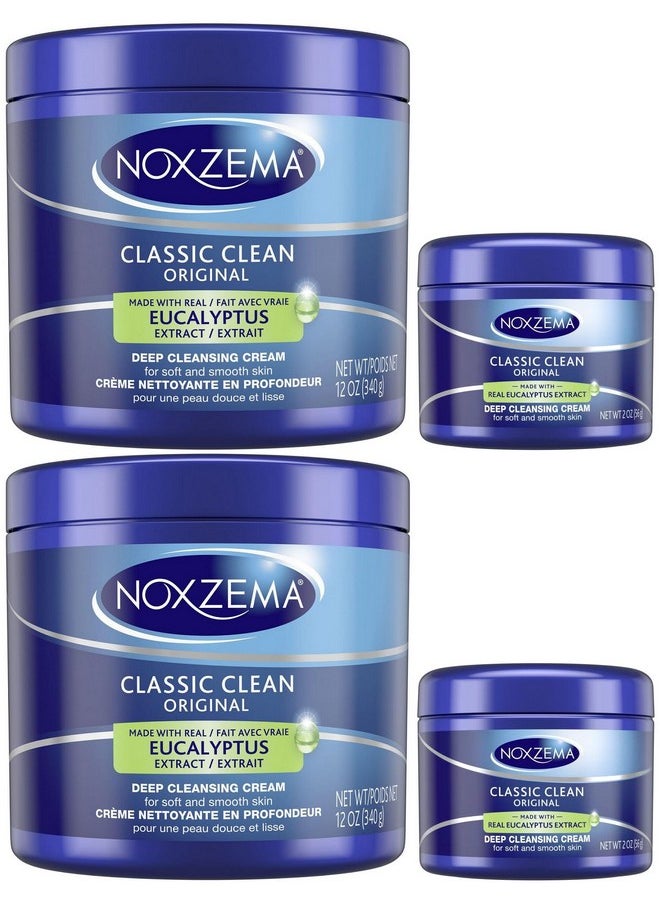 Noxzema - Noxzema Classic Clean Original Deep Cleansing Cream, 12 Ounce + 2 Ounce (Pack of 2) - Image 1