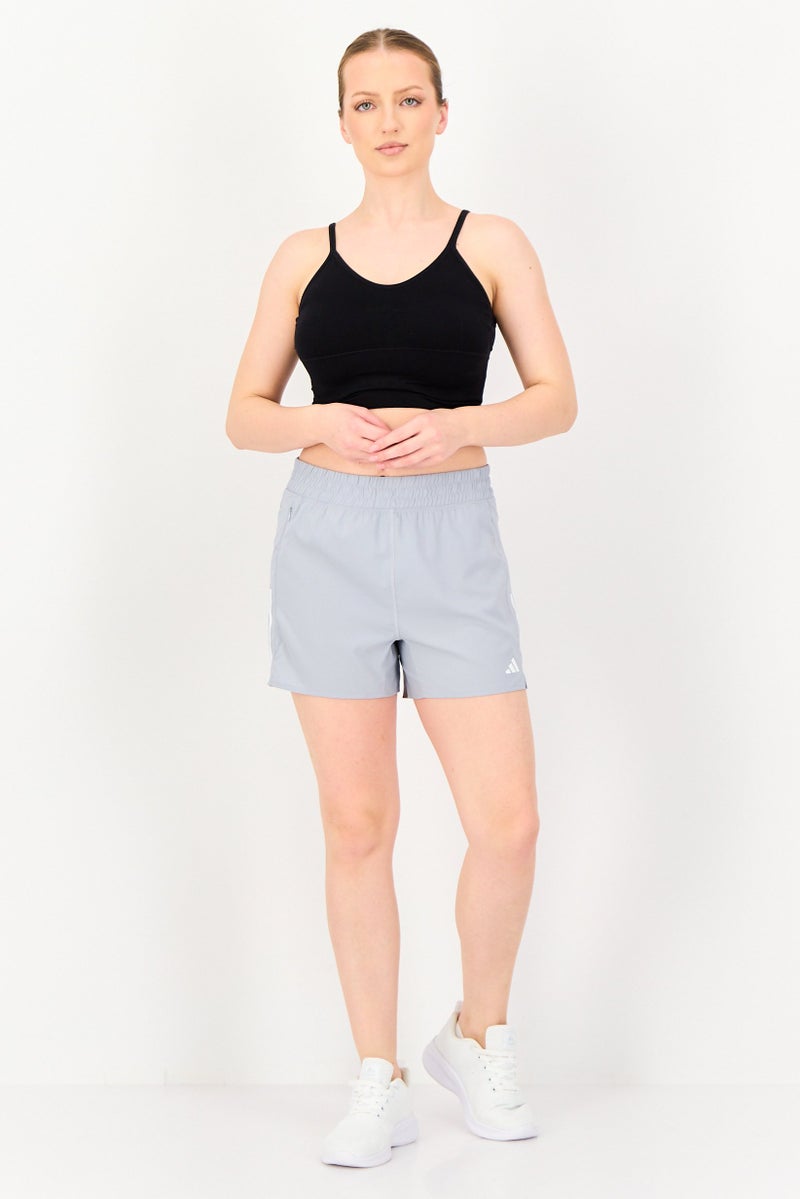 Adidas Women 3 Inseam Regular Fit Running Shorts, Grey - Image 4