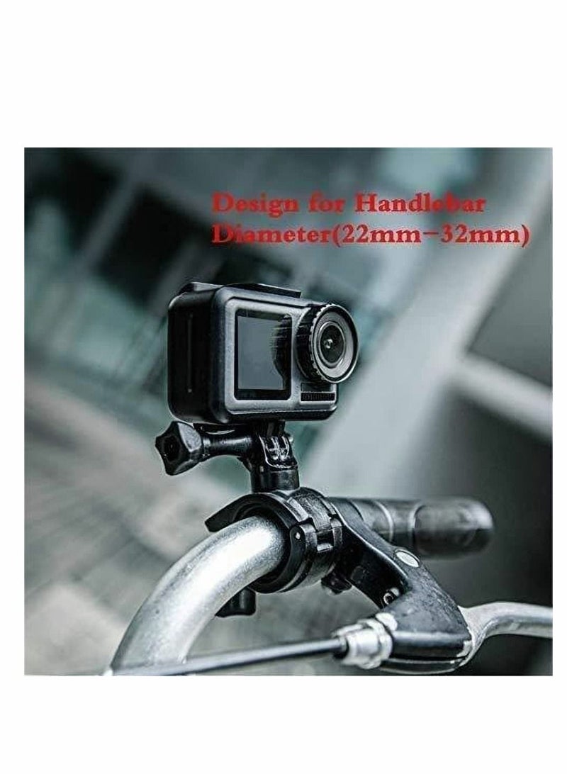 Y&D Bicycle Motorcycle Handlebar Mount Compatible with Gopro Hero 8/7/6/5 for DJI Xiao Yi Action Camera 360 Rotation Mount Holder Quick Release Non-slip Adapter Accessory(Black) - Image 2