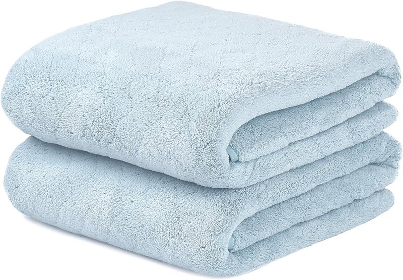 JML Bath Towels, Pack of 2, 30 in x 60 in, Light Blue - Image 1