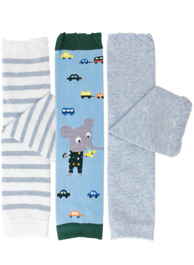Bowbear 3 Pair Delightful Designs Baby Leg Warmers, Fun with Cars - Image 1