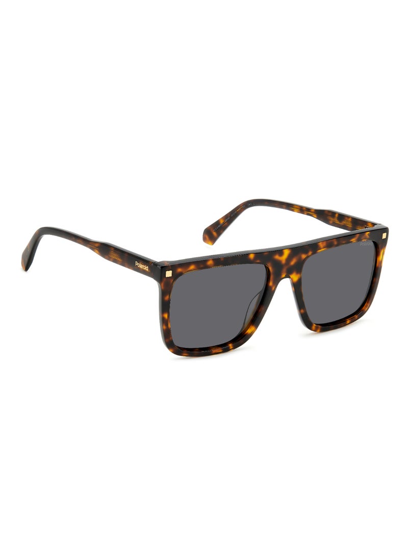 Polaroid Men's Polarized Rectangular Shape Acetate Sunglasses PLD 4166/S/X GREY 46 - Lens Size: 46.1 Mm - Hvn  - Image 2