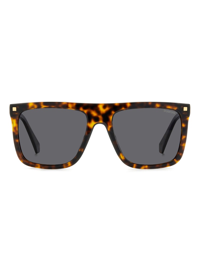Polaroid Men's Polarized Rectangular Shape Acetate Sunglasses PLD 4166/S/X GREY 46 - Lens Size: 46.1 Mm - Hvn  - Image 3