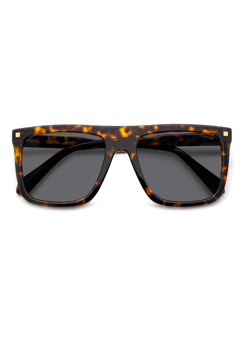 Polaroid Men's Polarized Rectangular Shape Acetate Sunglasses PLD 4166/S/X GREY 46 - Lens Size: 46.1 Mm - Hvn  - Image 4