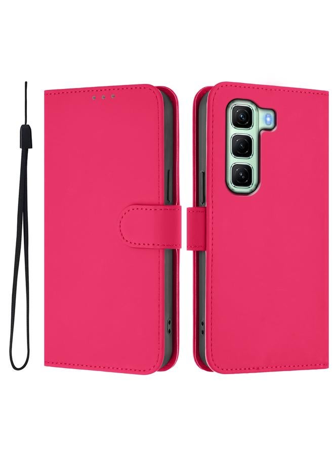 اس-توب جراب لهاتف Infinix Hot 50 5G مصنوع من الجلد بلون سادة مع حبل - Image 2
