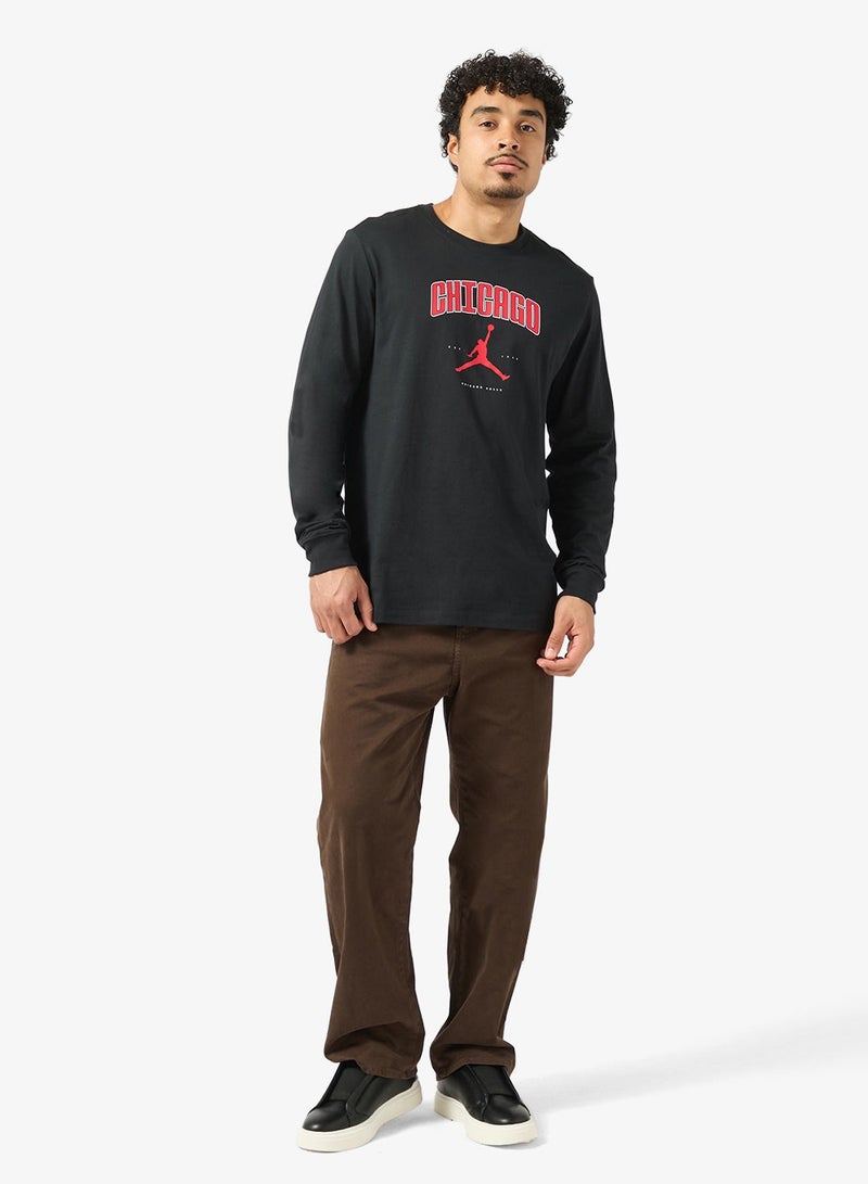 Nike Nba Chicago Bulls Jordan Long Sleeve T-Shirt - Image 4