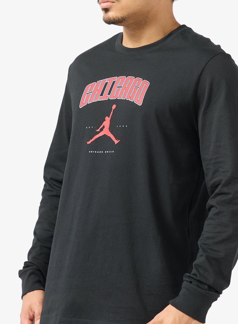 Nike Nba Chicago Bulls Jordan Long Sleeve T-Shirt - Image 3