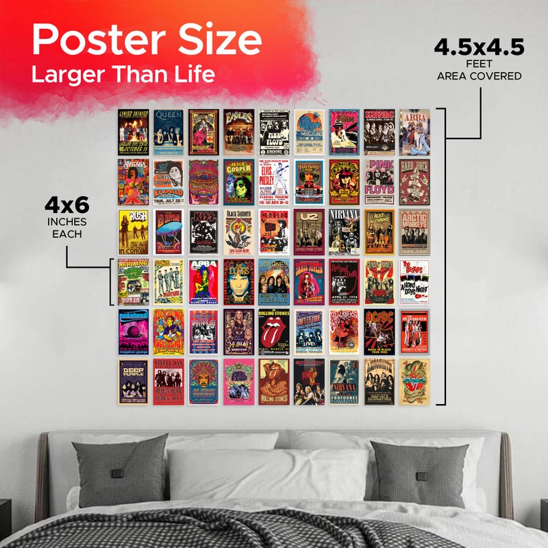 CodersParadise 56PCS Vintage Rock Band Posters Set â€“ Retro 70s 80s 90s Music Wall Art Prints, Classic Rock & Metal Concert Album Cover Collage for Bedroom, Living Room, Man Cave, Teen Room Decor (4x6 Inch) - Image 4