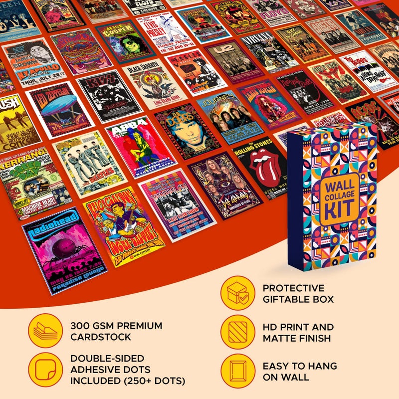 CodersParadise 56PCS Vintage Rock Band Posters Set â€“ Retro 70s 80s 90s Music Wall Art Prints, Classic Rock & Metal Concert Album Cover Collage for Bedroom, Living Room, Man Cave, Teen Room Decor (4x6 Inch) - Image 5