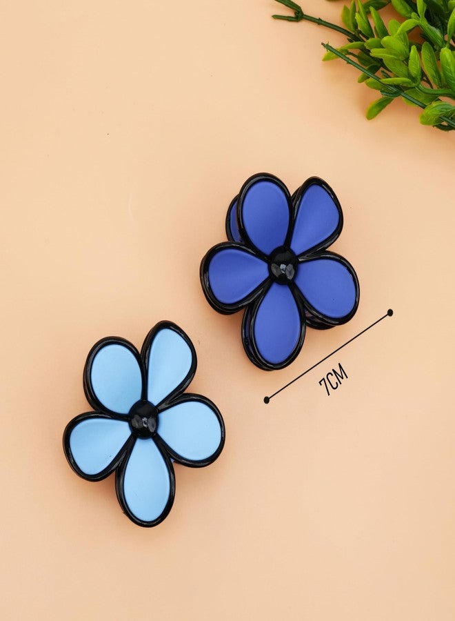 Cart Log CartLog Floral Hair Claws Multi-Color Romantic Style Accessories - Hairstyling Minimalist Sweet Acrylic Flower Claws Women - Flower Clip Beach Hairstyles Simple Colorful Girls And Women (Random Colors) (Big Size) (Pack of 2) - Image 4