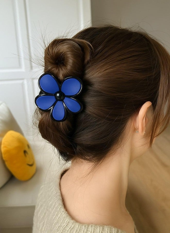 Cart Log CartLog Floral Hair Claws Multi-Color Romantic Style Accessories - Hairstyling Minimalist Sweet Acrylic Flower Claws Women - Flower Clip Beach Hairstyles Simple Colorful Girls And Women (Random Colors) (Big Size) (Pack of 2) - Image 2