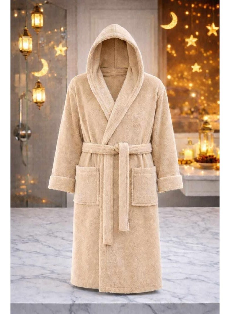 TM HOME Luxury Hotel Bathrobe – 100% Natural Cotton with Premium Plush Texture  – Ultra-Soft, Absorbent & Elegant Unisex Design - Image 1