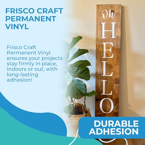 Frisco Craft لفة فينيل دائمة بيضاء غير لامعة من فريسكو كرافت - فينيل خارجي دائم، مقاوم للماء والطقس مع دعم سيليكوني - لاصق أبيض (12" × 30 قدم) - Image 5