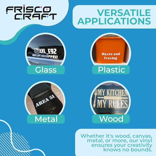 Frisco Craft لفة فينيل دائمة بيضاء غير لامعة من فريسكو كرافت - فينيل خارجي دائم، مقاوم للماء والطقس مع دعم سيليكوني - لاصق أبيض (12" × 30 قدم) - Image 3