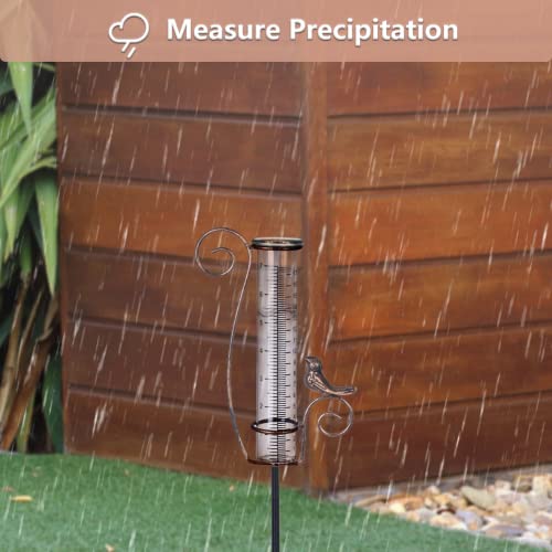 HOBYLUBY Rain Gauge Outdoor, 7 Inch Rain Gauges for Measuring Precipitation, Garden Yard Decor - Image 5