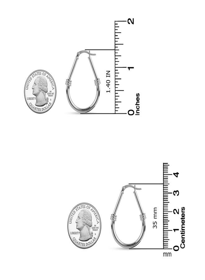 LeCalla 925 Sterling Silver Hoop Earrings for Women | Italian Design Classic Diamond-Cut Textured Hoops Earring | Women's Oval Drop Shape Silver Earring Jewelry, Small, Sterling Silver Yellow Gold - Image 4