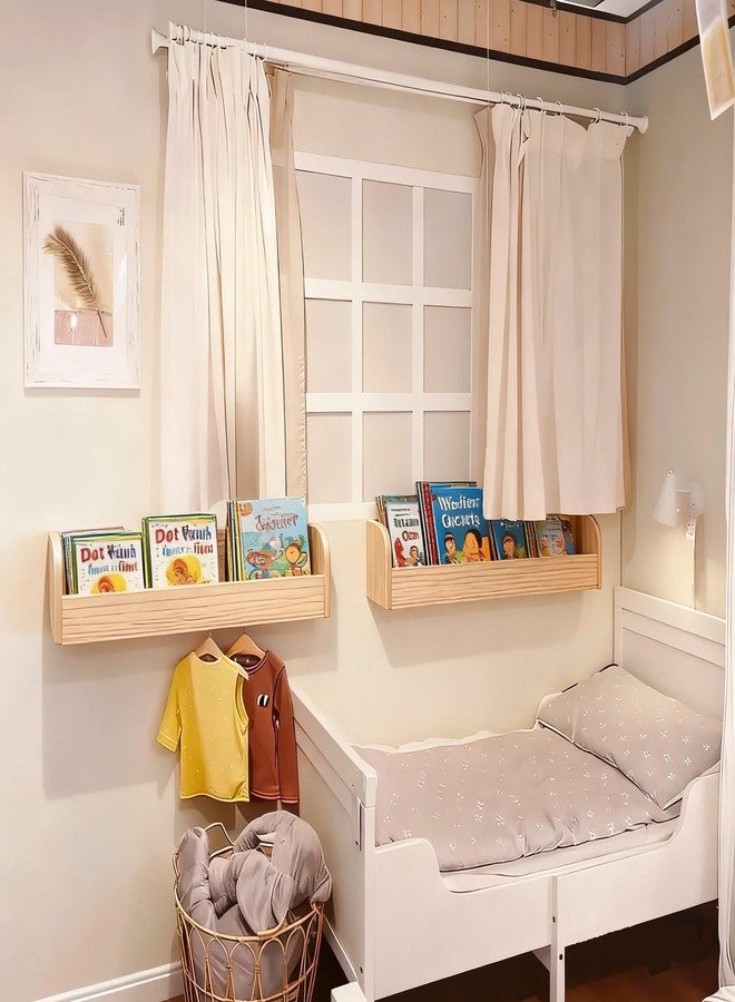 Heehee Solid Wood Bookshelf Bookcase Book Shelf Organizer for Books, Toy Storage Bookshelf Rack Wall for Kids and Adults (1-Tier X 2 （60cm）) - Image 5
