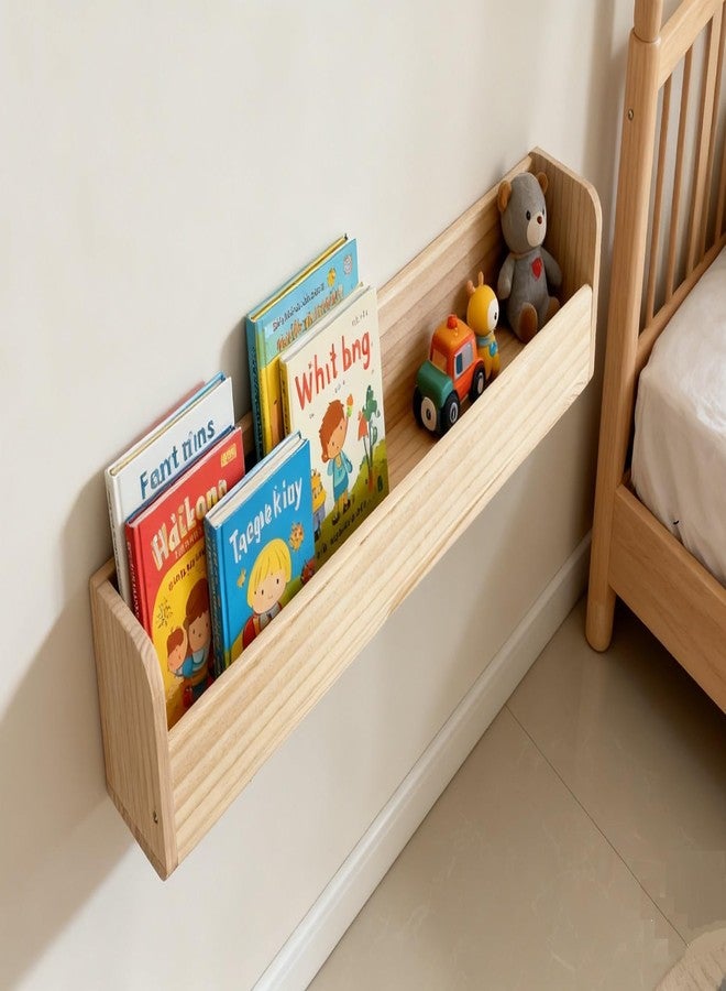Heehee Solid Wood Bookshelf Bookcase Book Shelf Organizer for Books, Toy Storage Bookshelf Rack Wall for Kids and Adults (1-Tier X 2 （60cm）) - Image 1