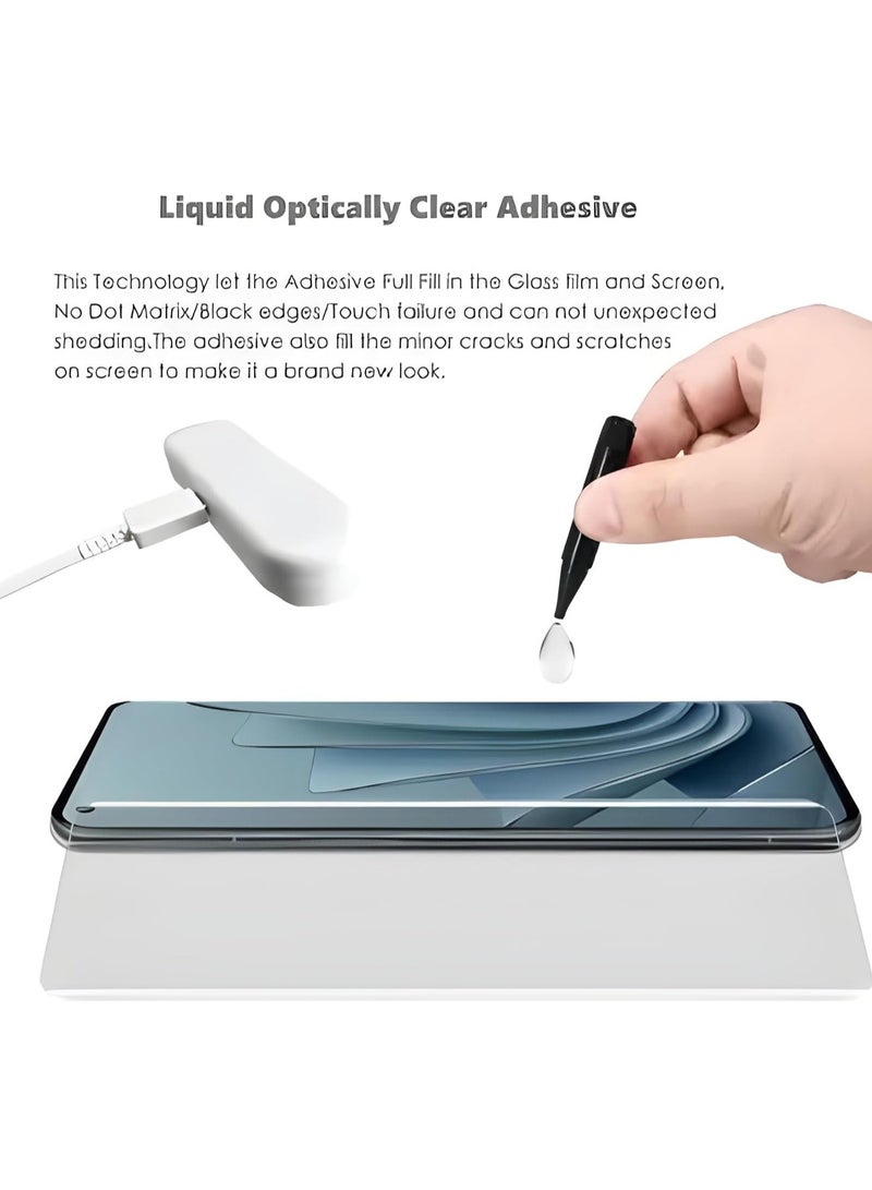 واقي شاشة من الزجاج المقوى بتغطية كاملة من الغراء السائل بالأشعة فوق البنفسجية لهاتف شاومي ريدمي نوت 13 برو بلس- شفاف - Image 3