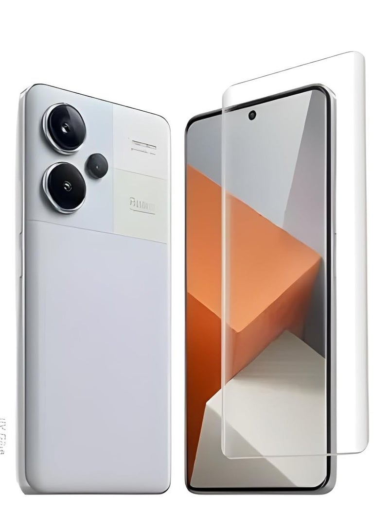 واقي شاشة من الزجاج المقوى بتغطية كاملة من الغراء السائل بالأشعة فوق البنفسجية لهاتف شاومي ريدمي نوت 13 برو بلس- شفاف - Image 1