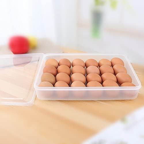 AVMPHD 24 Grid Egg Storage Box Egg Refrigerator Storage Tray Stackable Plastic Egg Containers for Fridge Kitchen Size of the 24 Egg Pack of 1 - Image 2