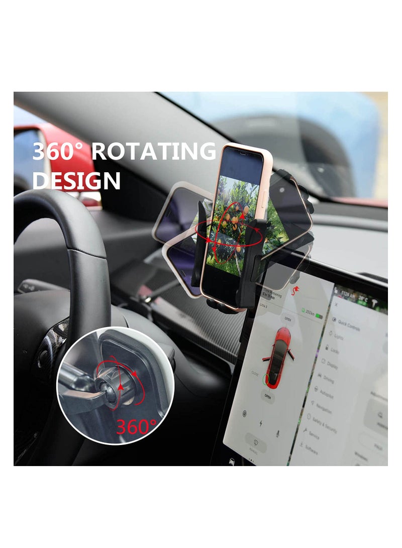SYOSI Phone Holder for Tesla Model 3, Model Y, Cell Phone Mount Upgrade Silicone Silence Screen Phone Cradle Kits - Image 3
