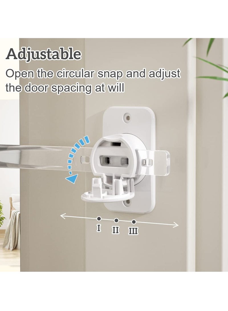Excefore Child Proof Door Finger Pinch Guard, Cat Door Latch & Stopper, Adjustable Door Lever Handle for Pets, Great Door Lock for Dogs, No Need for Pet Gates or Interior Cat Door (Transparent)  - Image 3