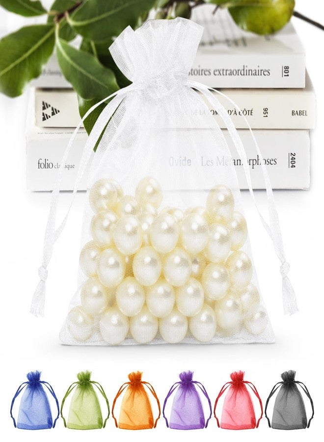 ANZNKU 50PCS White Organza Bags 3x4, Small Gift Bags Bulk for Sachet Jewelry Candy Treat, Mini Mesh Bag Drawstring for Wedding Bridal & Baby Shower, Party Favor Bag for Easter Mothers Day Birthday - Image 1