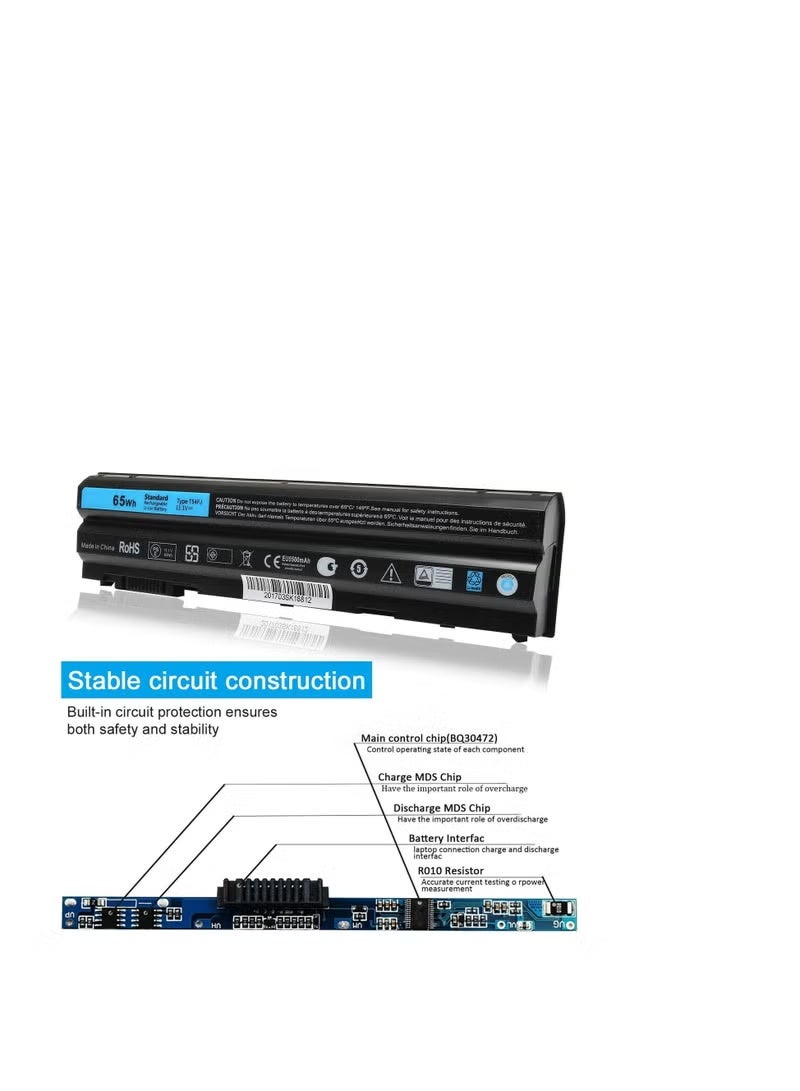 Reacon بطارية بديلة E6420 T54FJ لابتوب لديل لاتيتيود E5420 E5530 E6430 E6520 E6530 E6440 E6540 E5430 E5520 إنسبيرون 15R (5520) 17R (5720) 17R (7720) 15R (7520) رقم القطعة: 8858X T54F3 M5Y0X P8TC7 P9TJ0 R48V - Image 2