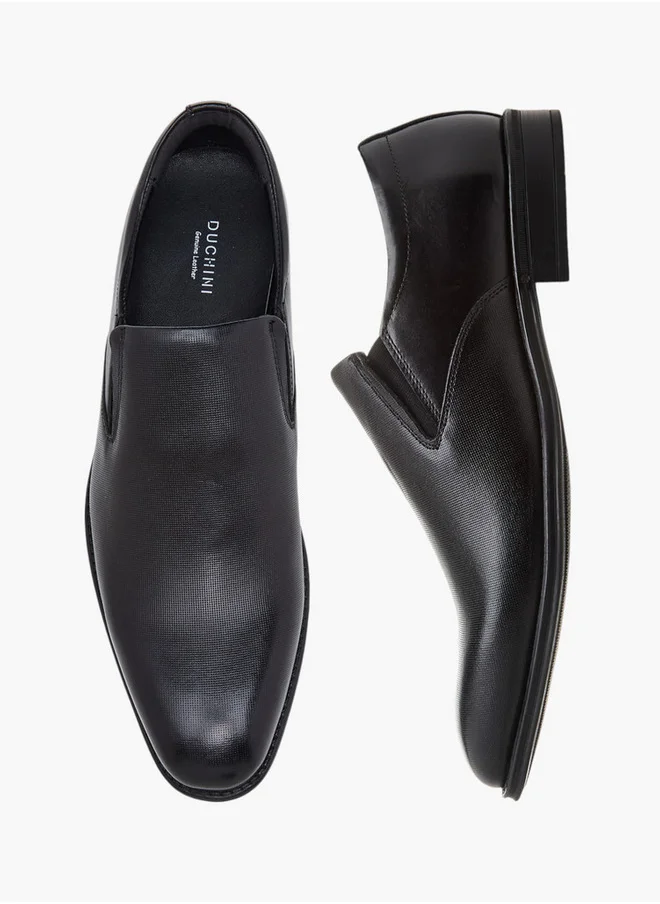DUCHINI Men's Textured Slip-On Loafers