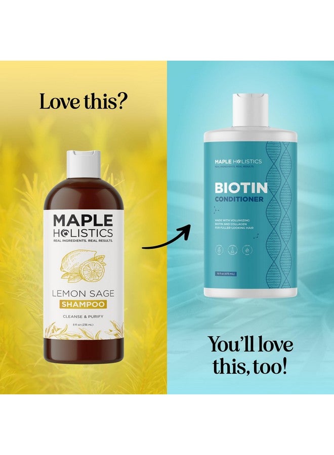 مايبل هوليستكس شامبو خالٍ من الكبريتات للشعر الدهني شامبو منقي بمريمية الليمون لبناء الشعر والعناية بفروة الرأس الدهنية مع زيت إكليل الجبل العطري للتنظيف العميق شامبو إكليل الجبل للشعر الدهني وتراكم المنتجات - Image 4
