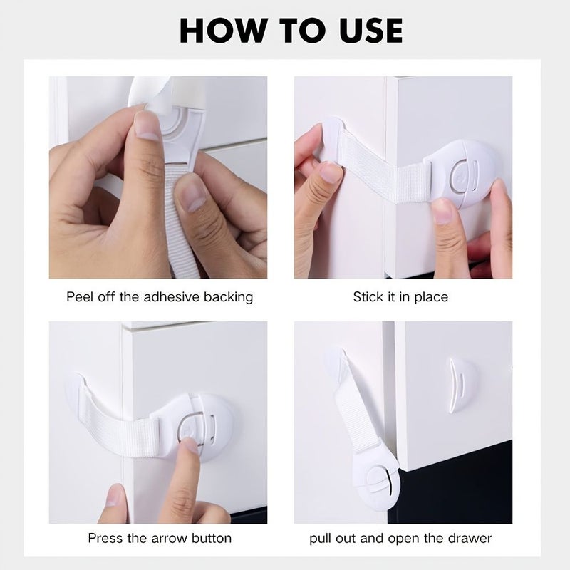 Child Safety Strap Lock With Fixed Length Versatile Fabric Latch Suitable For Drawers And Refrigerators Extended Toilet Lid Lock For Baby Proofing Crucial For Parents Toddlers And Home Safety 2 Pack - Image 3