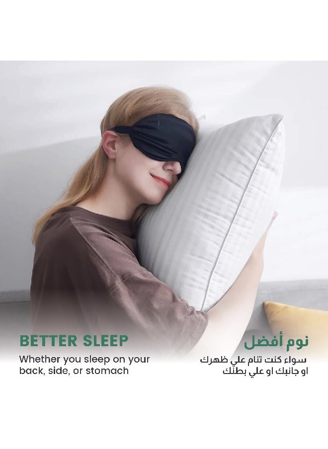 Rest - Extra Smooth Stripe Pillow Standard Size 50X70Cm /20''X 28'' Light Weight White Back Sleeper Hotel Quality Pillow - Image 1
