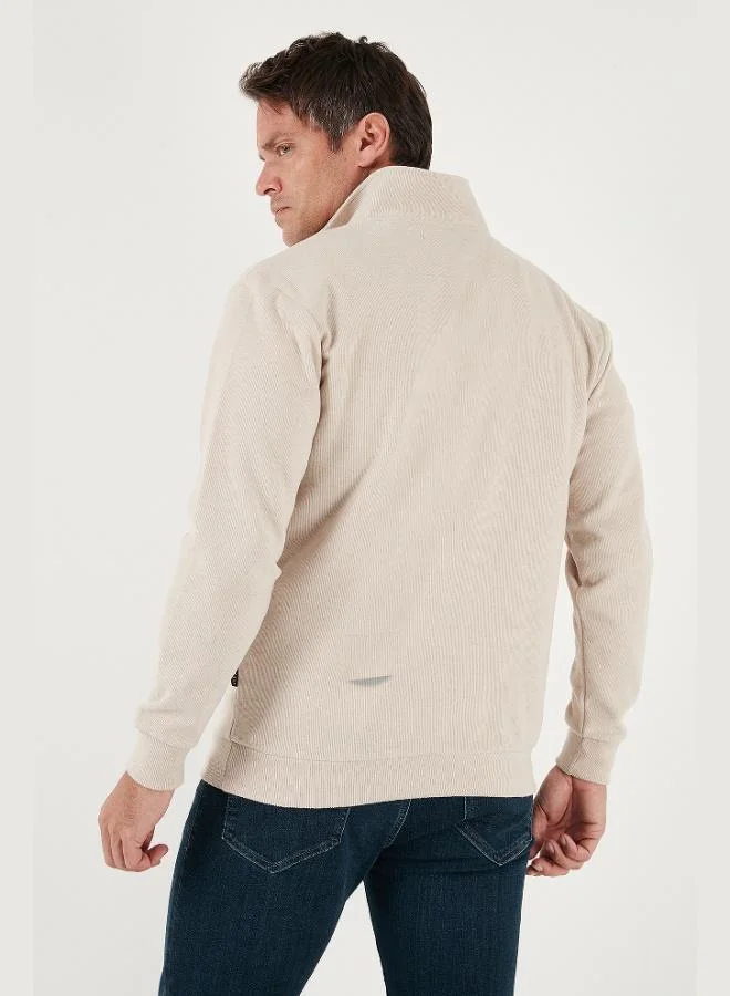 Buratti Buratti Cotton Regular Fit Half Zipper Stand Collar Sweater Men's SWEATER 456112